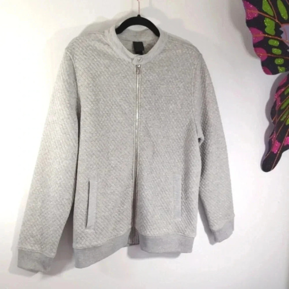 CLEARANCE H&M Quilted Jacket Dove Grey Silver Medium Soft Comfy Gray Zipper M - Picture 5 of 16